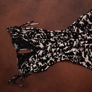 Black and Cream Shorts Romper (S)